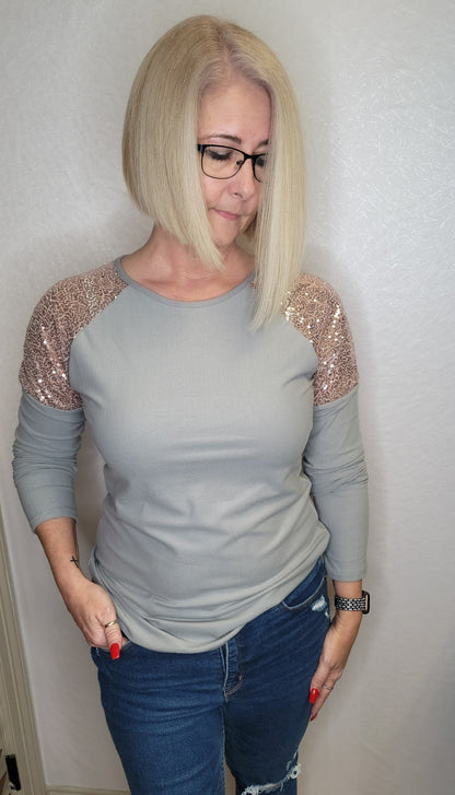 Grey Sequin Sweater