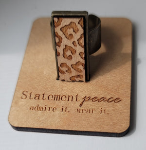 Wooden Cheetah Print Ring