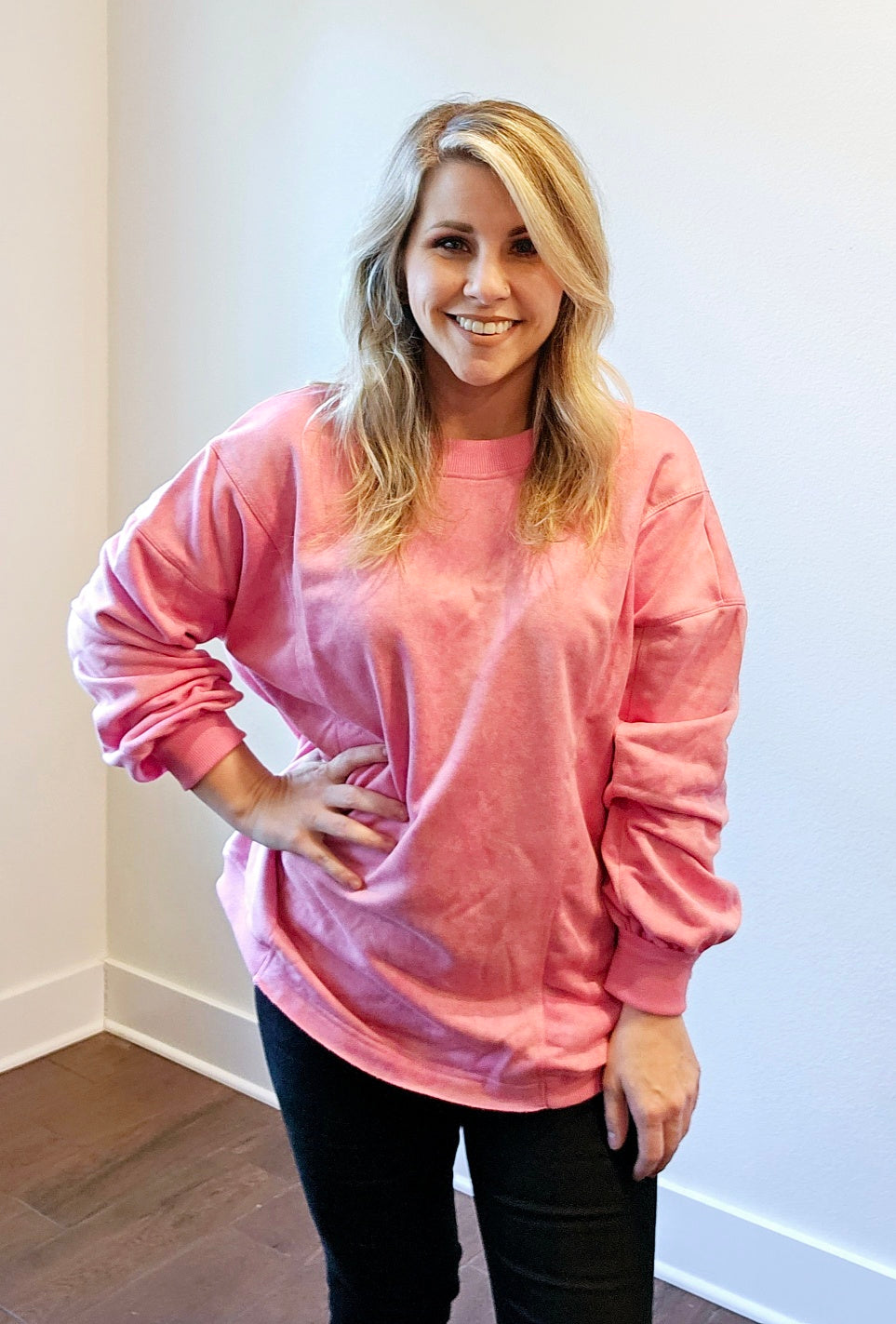 Pink Backless Sweatshirt