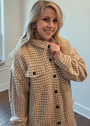 Tweed Houndstooth Shacket