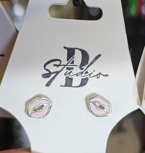 Pink Lip Earrings