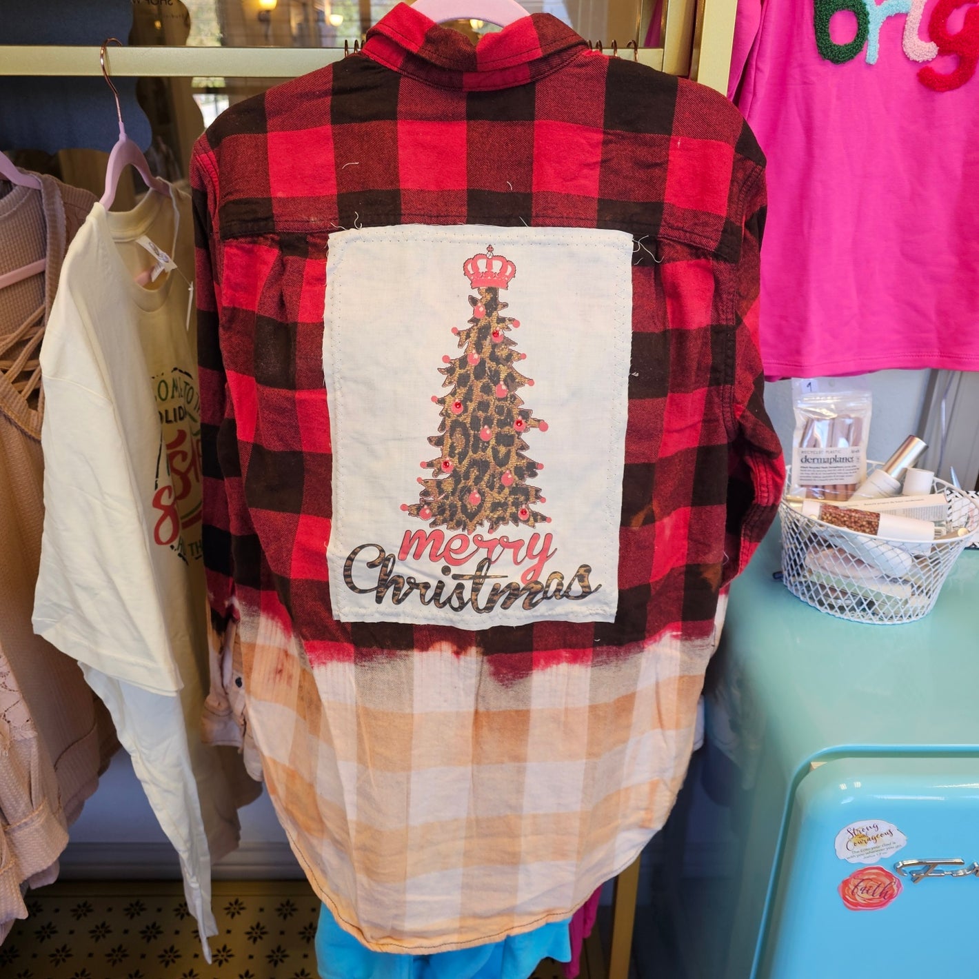 Red & Black Plaid Tree Top