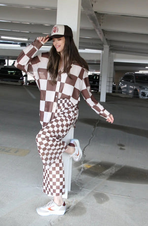 Brown Checkered Top